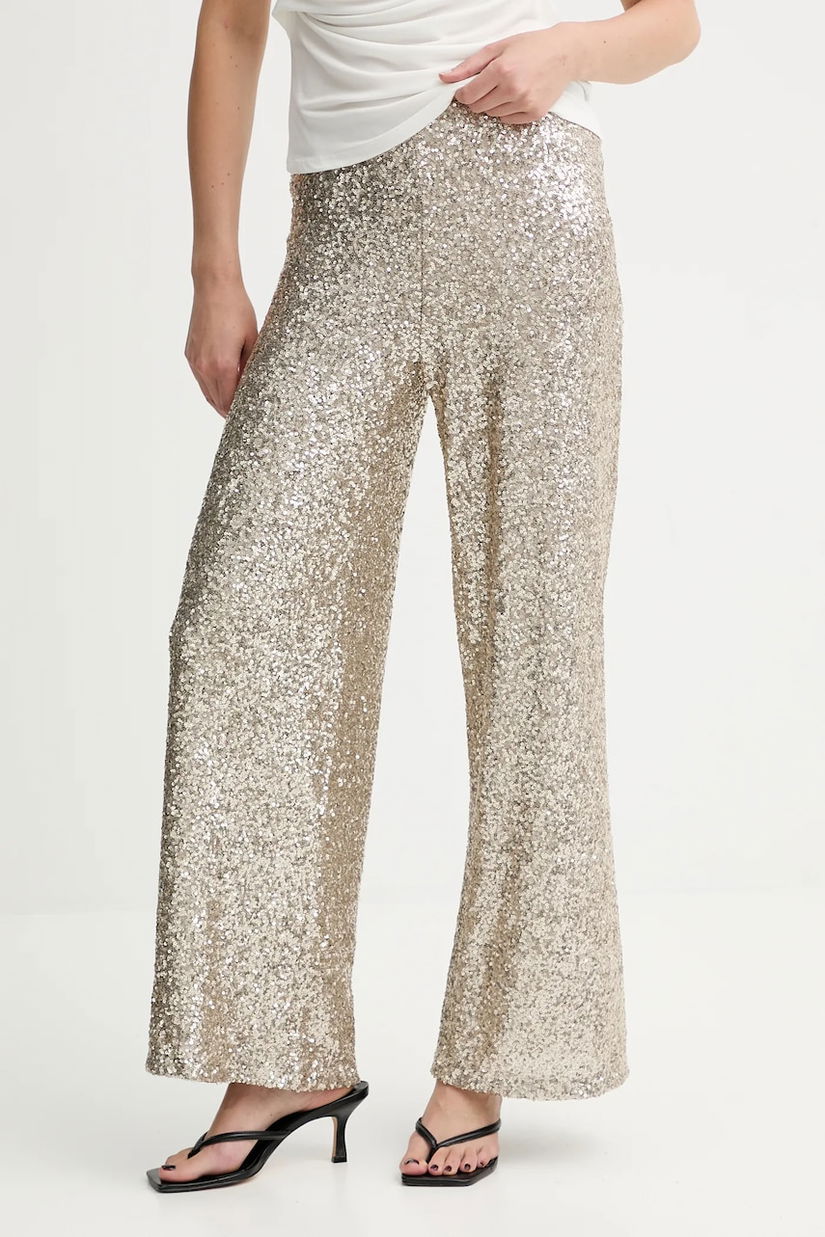 Answear.LAB pantaloni culoarea auriu, lat, high waist