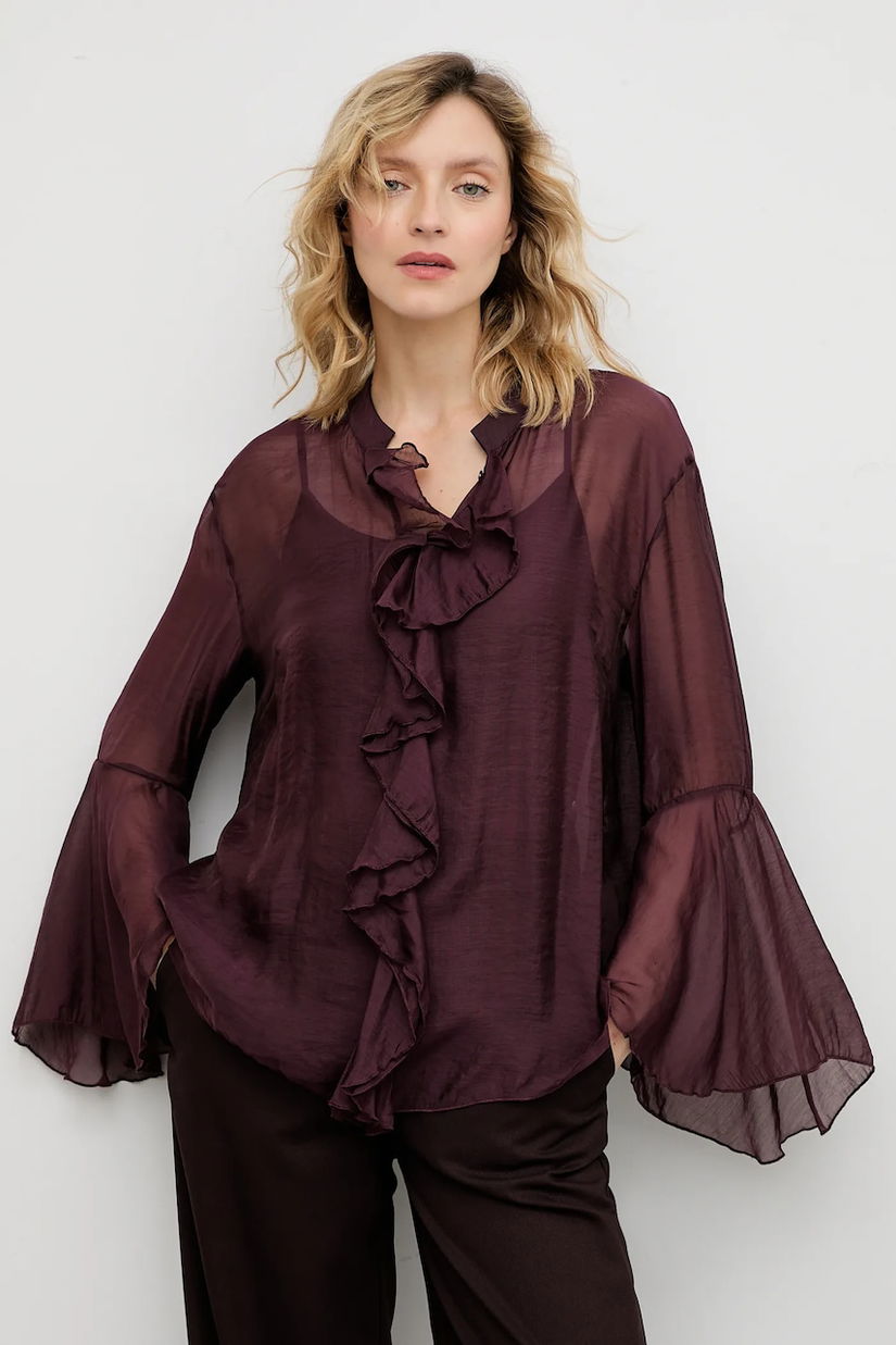 Answear.LAB bluza culoarea bordo, neted