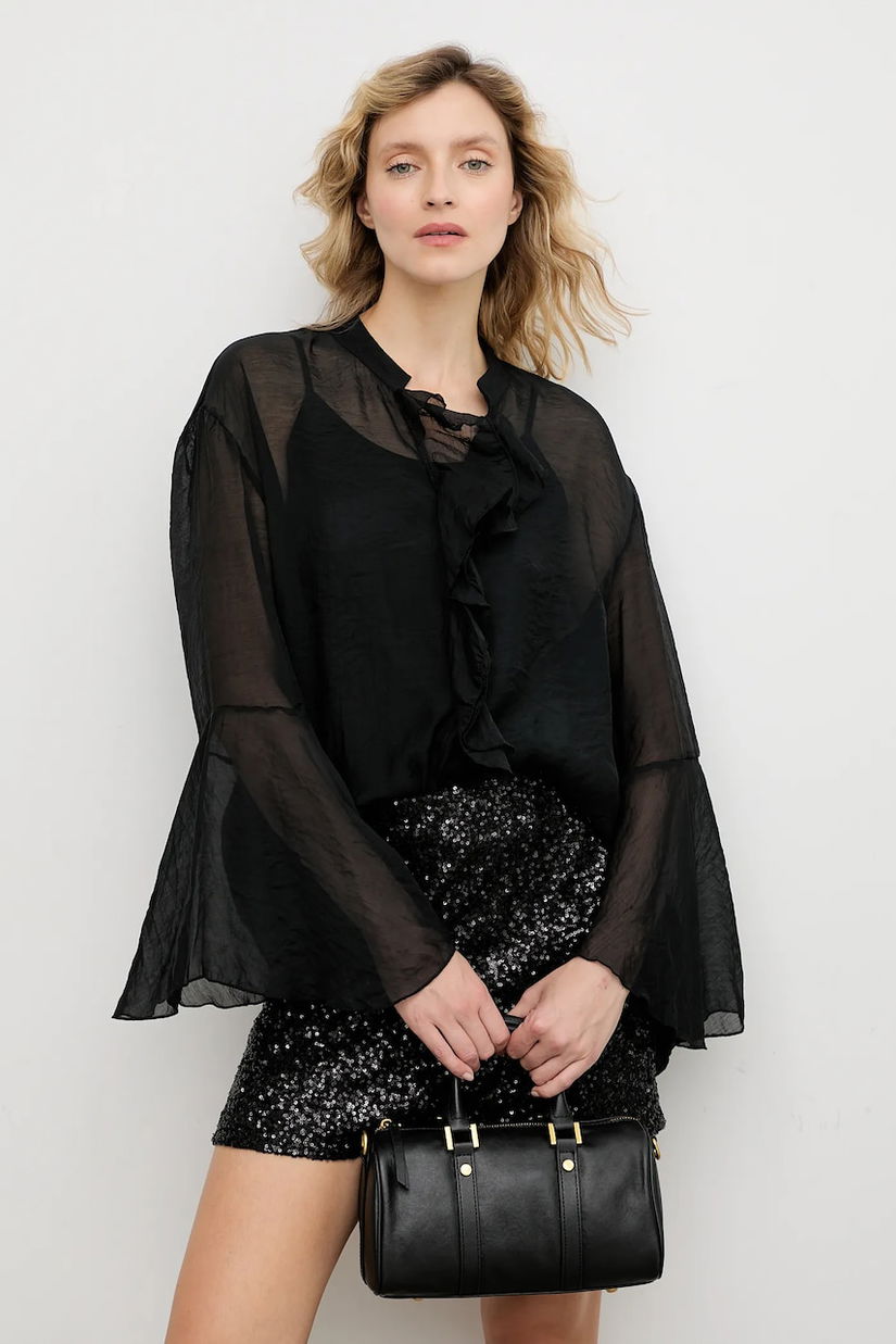 Answear.LAB bluza culoarea negru, neted
