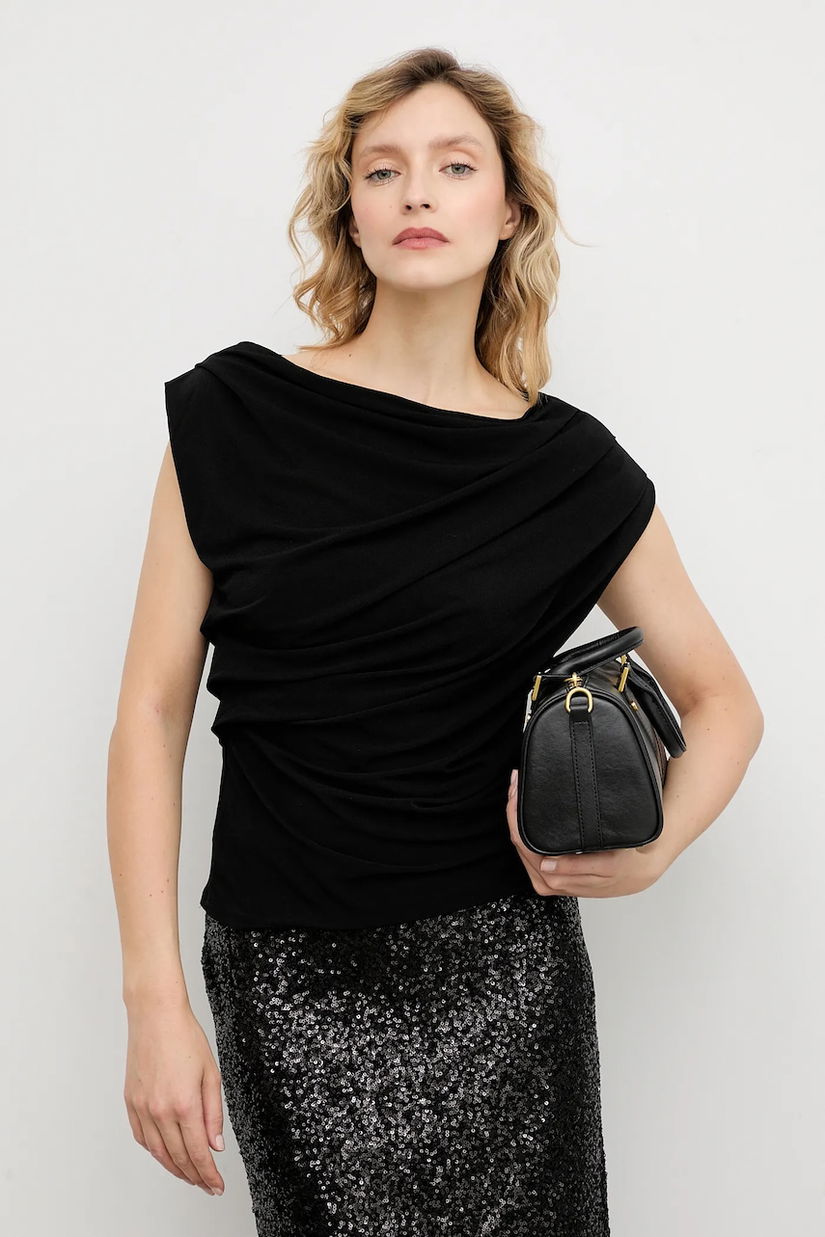 Answear.LAB bluza culoarea negru, neted