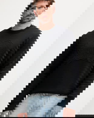 Gant bluză culoarea negru, cu imprimeu, 2067075