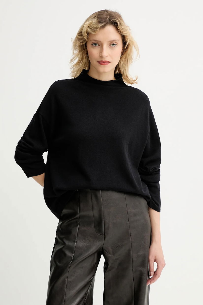 Marc O'Polo pulover din amestec de lână culoarea negru, light, cu turtleneck, 509511860481