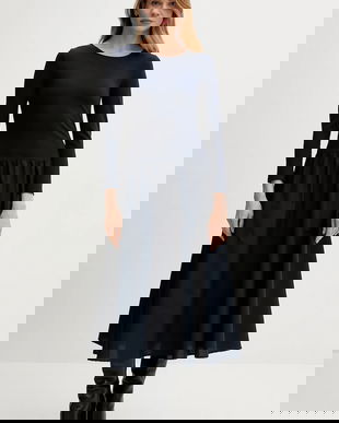 Gant rochie culoarea bleumarin, maxi, evazați, 4503459