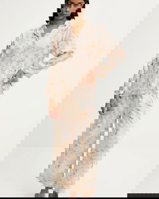 Answear Lab pijama culoarea bej