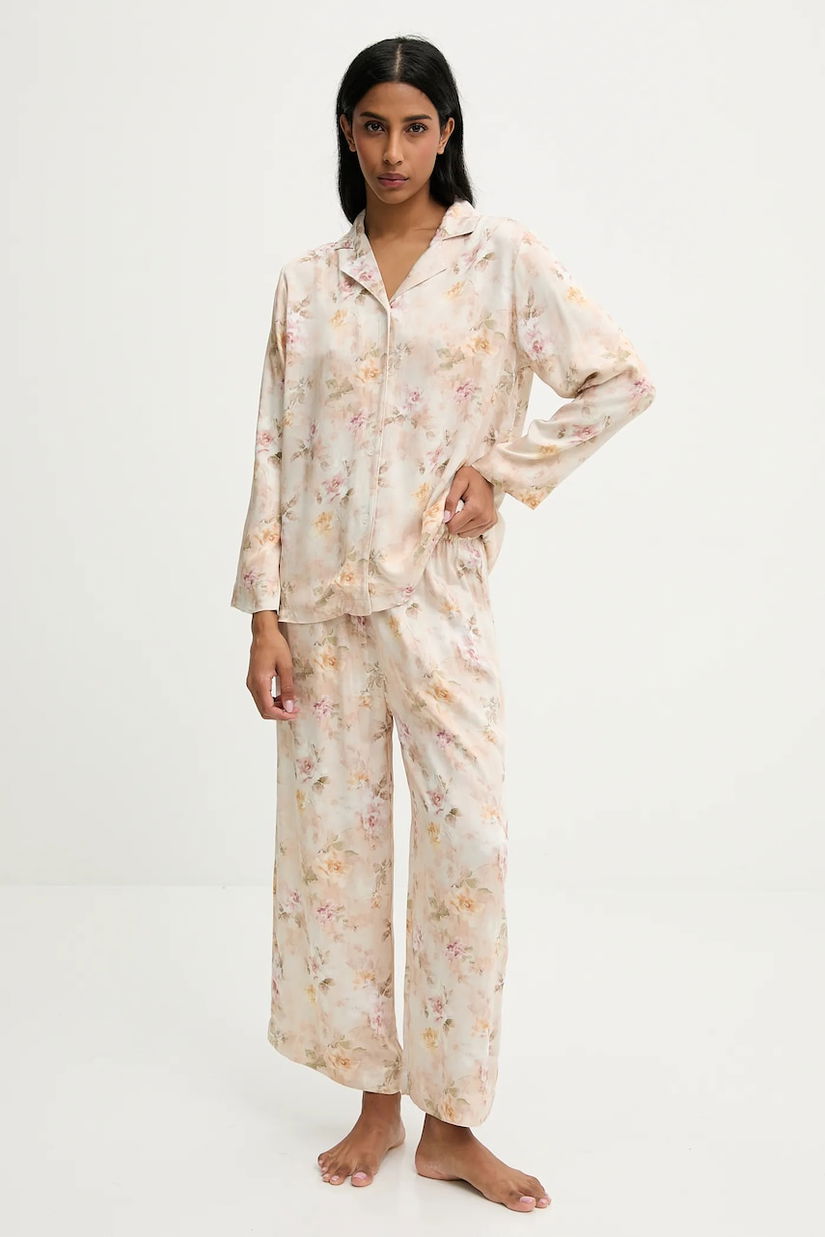 Answear Lab pijama culoarea bej