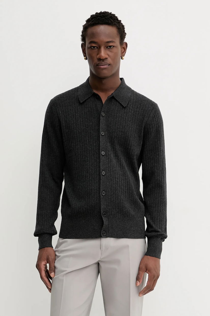 Filippa K cardigan din lână culoarea bleumarin, 31320