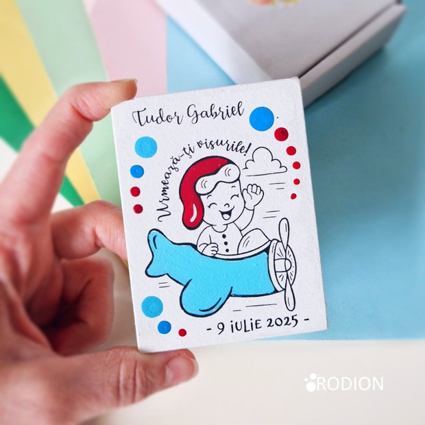 Marturii botez calatorie magneti pictate manual personalizate