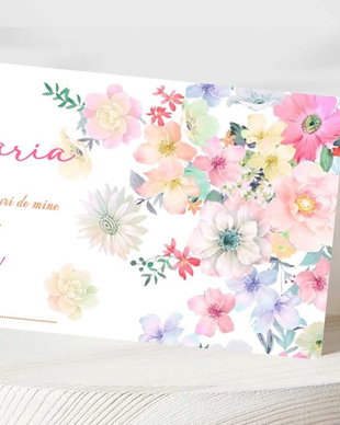 Plicuri bani botez fetițe floricele pastelate