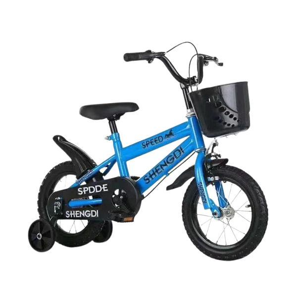 Bicicleta pentru copii cu roti ajutatoare si frane, 16 inch, Albastru