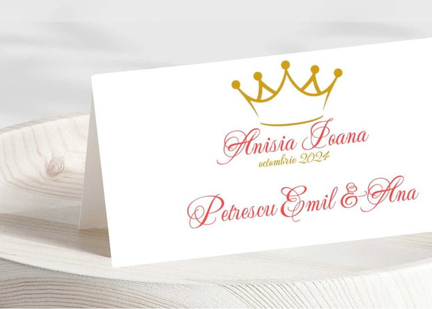 Plicuri bani botez fetițe -coroniță prințesă