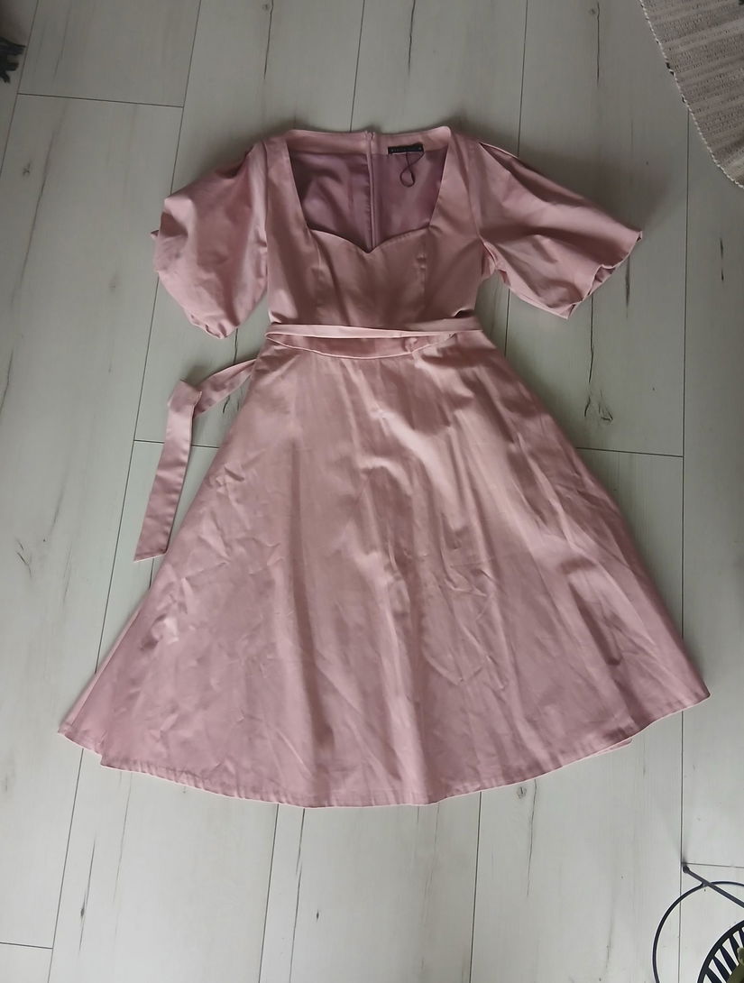Rochie bumbac Noua eleganta Roz, M (38)