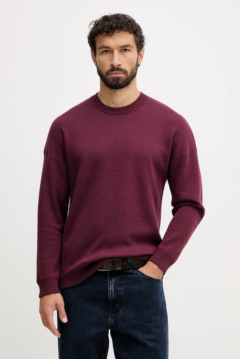 United Colors of Benetton pulover din amestec de lână culoarea bordo, 1Y6SK10A7