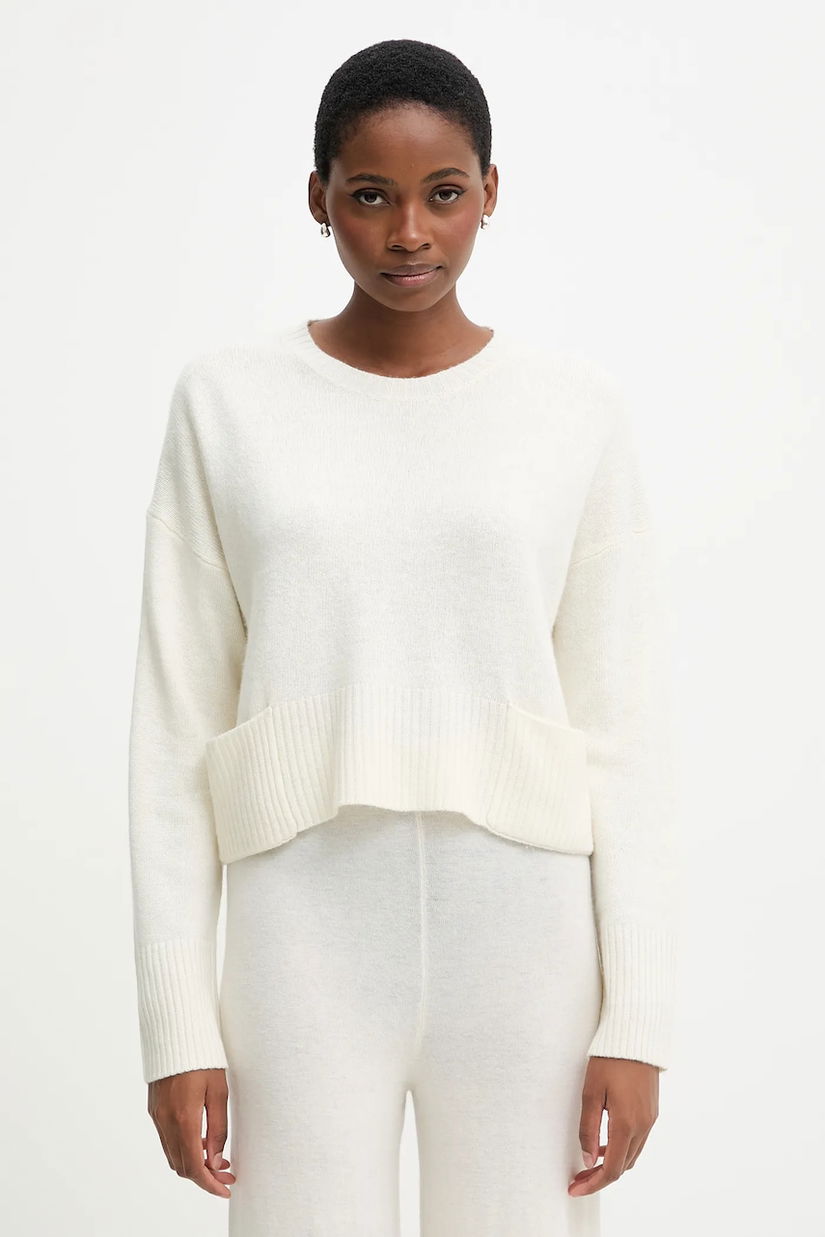 United Colors of Benetton pulover din amestec de lână culoarea bej, light, 126WD10E4