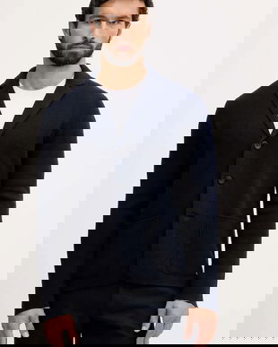 United Colors of Benetton jachetă cu lână culoarea bleumarin, 1Y6SK601K