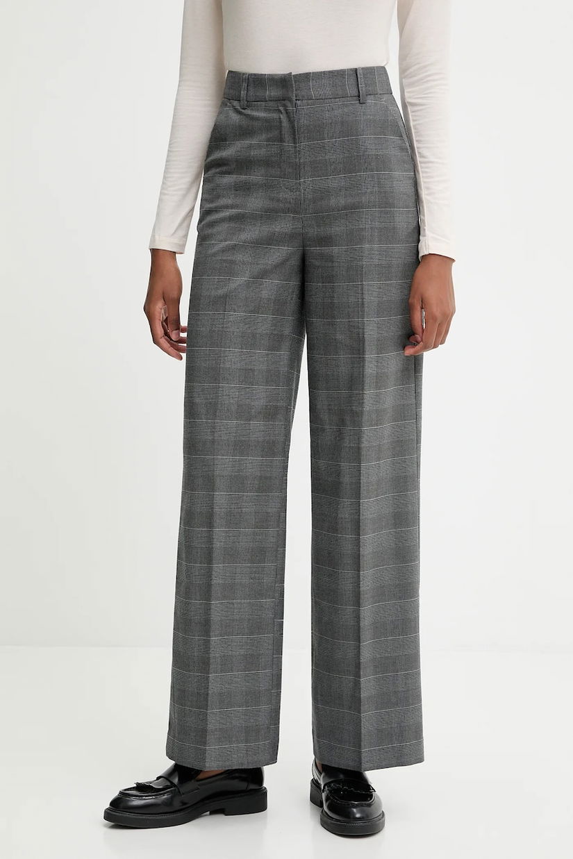 United Colors of Benetton pantaloni culoarea gri, drept, high waist, 4X8MDF07F