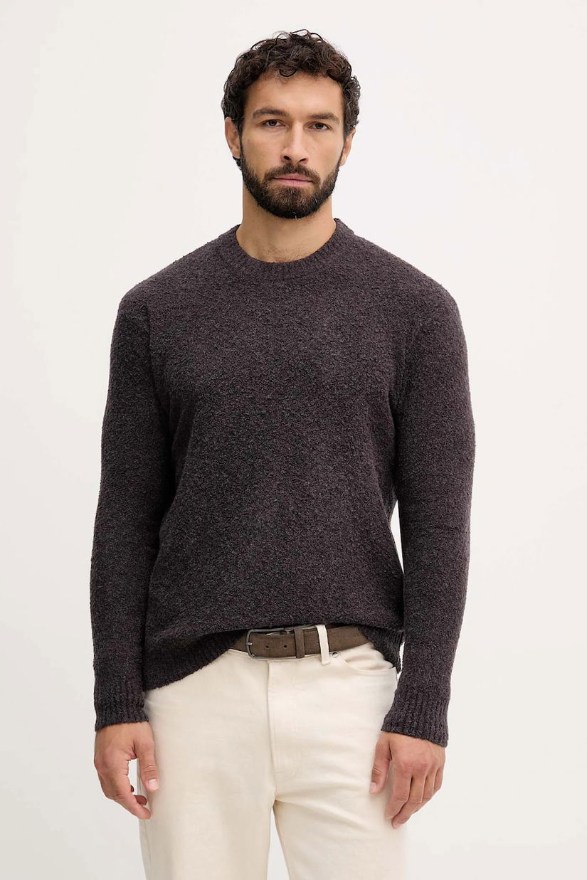 United Colors of Benetton pulover din amestec de lână culoarea maro, 1L5YU10AD