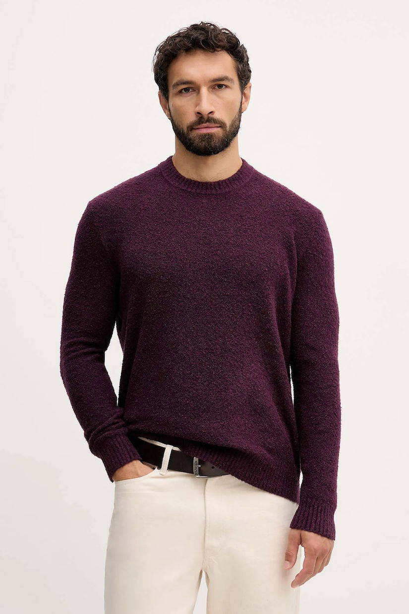 United Colors of Benetton pulover din amestec de lână culoarea bordo, 1L5YU10AD