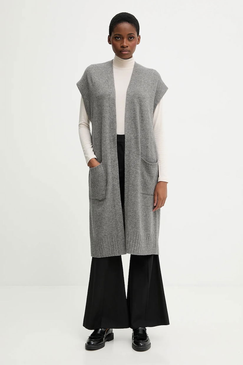 United Colors of Benetton cardigan din amestec de lână culoarea gri, 122HD6051