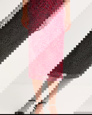 Marc Aurel fustă culoarea roșu, midi, creion, 2327-7001-73891