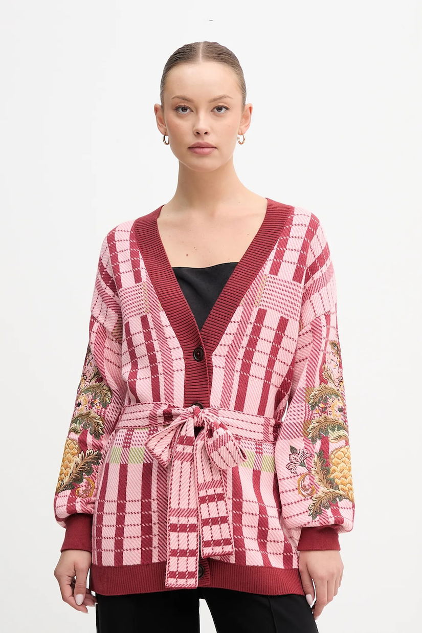 Barbour cardigan din bumbac x Farm Rio culoarea roz, LKN1717