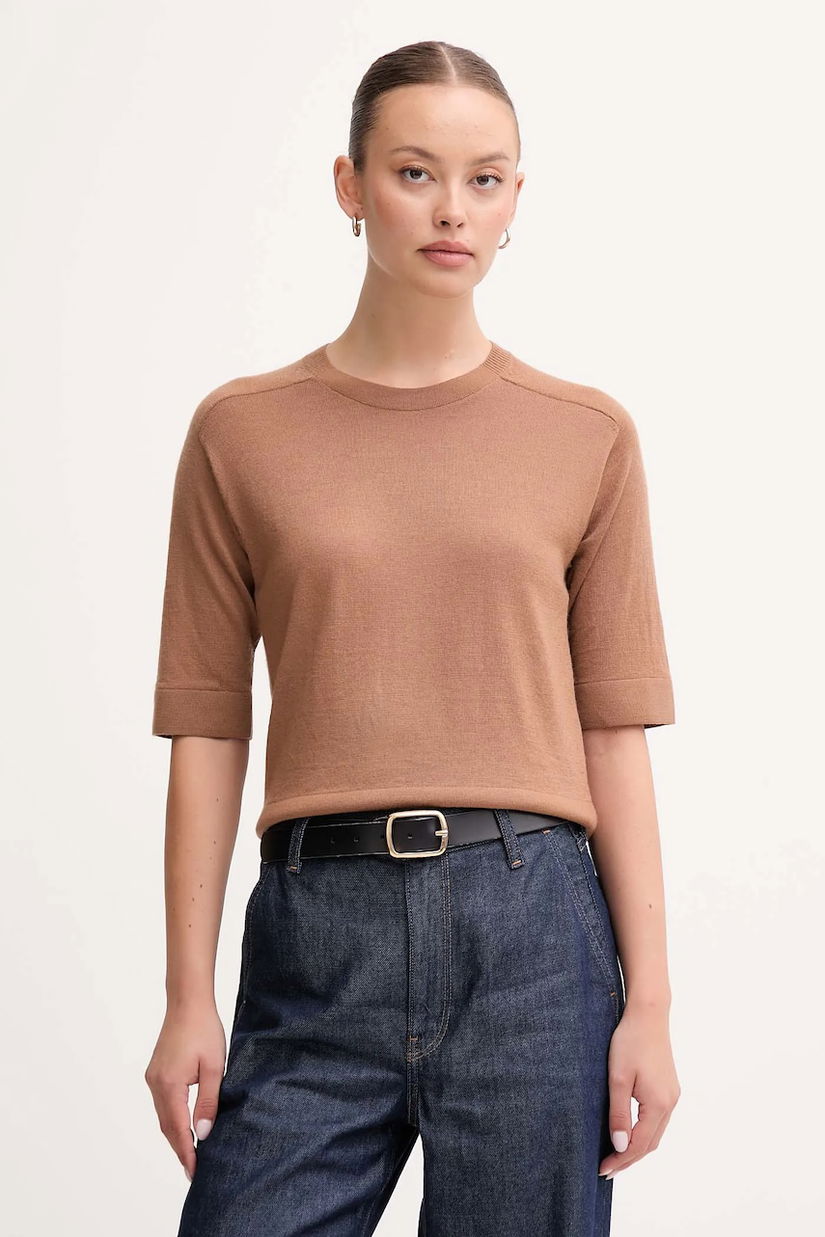 United Colors of Benetton pulover de lână culoarea maro, light, 11AHD10E6
