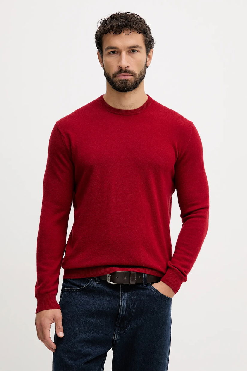 United Colors of Benetton pulover de lână culoarea maro, light, 1002U1G34
