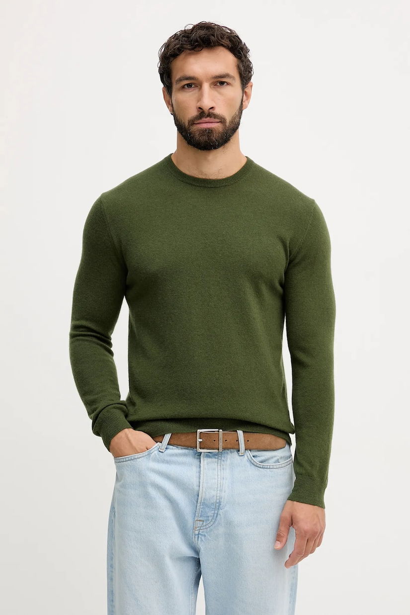 United Colors of Benetton pulover de lână culoarea maro, light, 1002U1G34