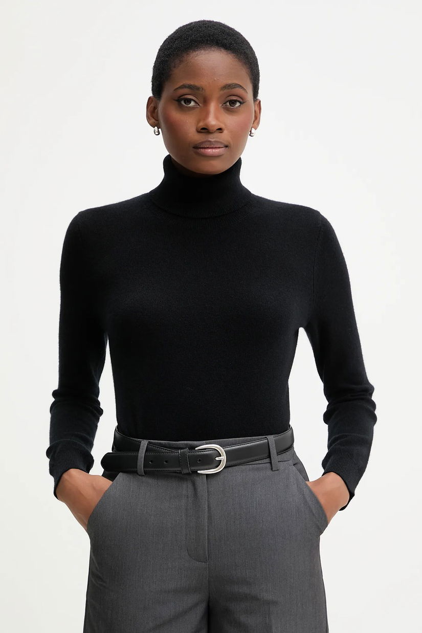United Colors of Benetton pulover de casmir culoarea bej, light, cu guler, 1033D202D