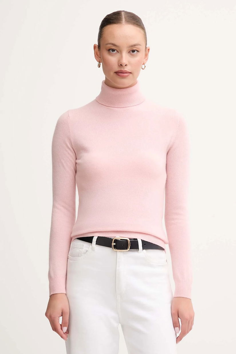 United Colors of Benetton pulover de lână culoarea gri, cu guler, 1002D2348