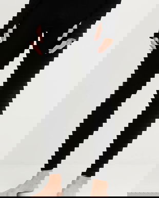 BOSS colanți din amestec de lână bărbați, culoare negru, uni 50544376