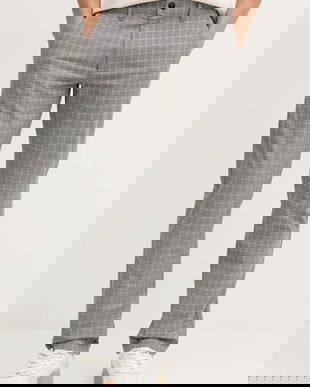 BOSS Orange pantaloni bărbați, culoarea gri, slim 50547722