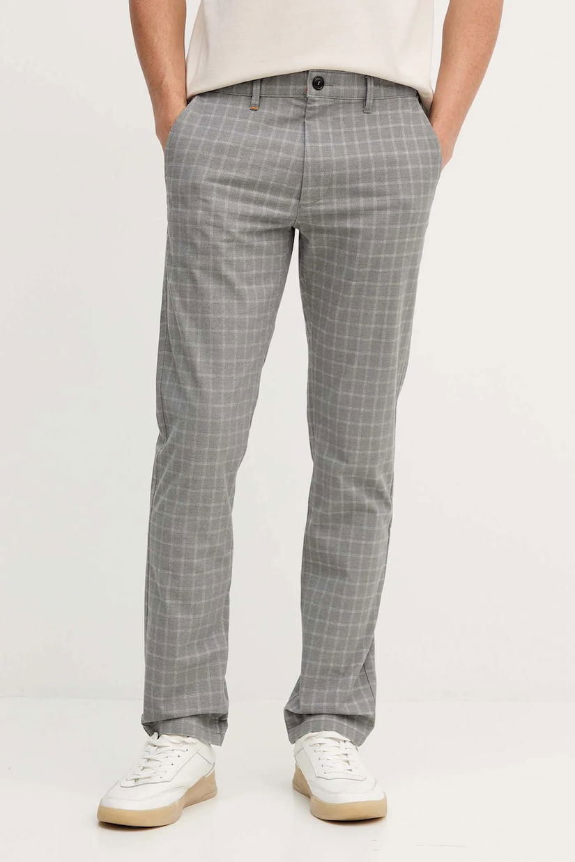 BOSS Orange pantaloni bărbați, culoarea gri, slim 50547722