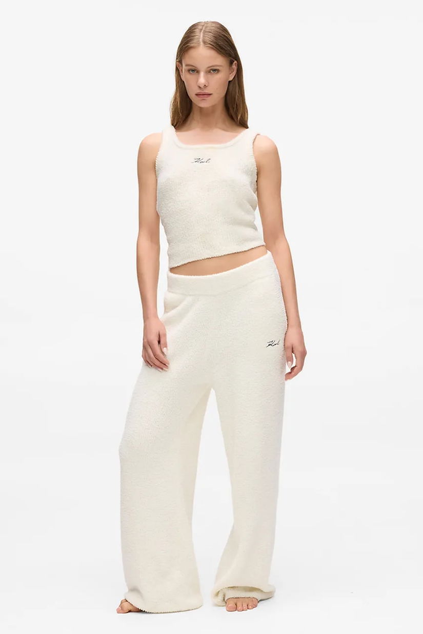 Karl Lagerfeld pantaloni de trening culoarea bej, uni, A4W44005