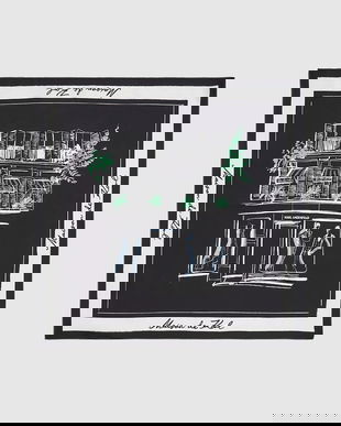 Karl Lagerfeld eșarfă de mătase culoarea negru, cu imprimeu, A4W33115