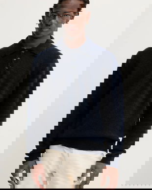 Filippa K pulover din amestec de lână culoarea bleumarin, 31696