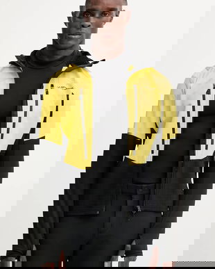 LA Sportiva hanorac Session Tech culoarea galben, cu glugă, cu imprimeu, ZASF035