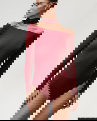 Undress Code body Thong culoarea bordo, uni, 987