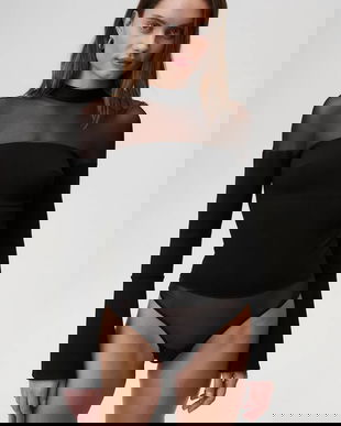 Undress Code body Thong culoarea negru, uni, 806