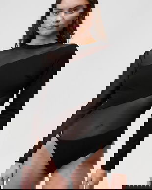 Undress Code body Thong culoarea negru, uni, 804