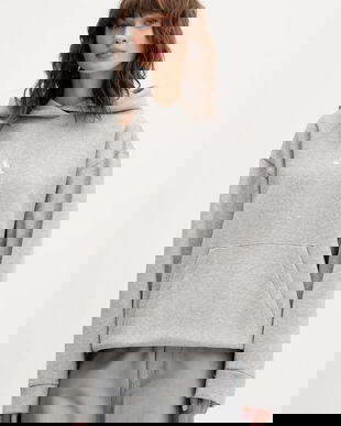 adidas bluză All Szn Holiday culoarea gri, cu glugă, cu imprimeu, JV5757