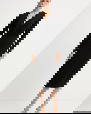 Silvian Heach rochie BAGHED culoarea negru, midi, drept, GPA25002VE