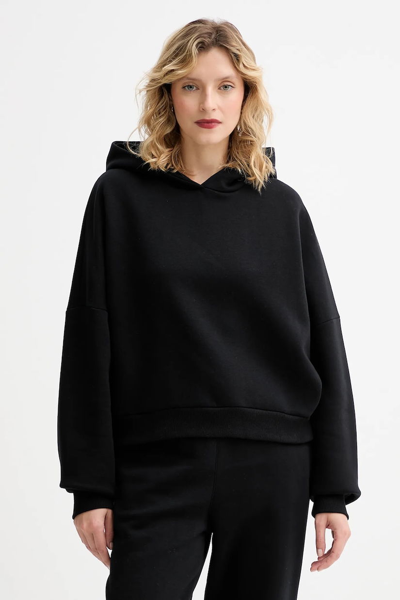 MUUV. bluză MUUV. x Answear culoarea negru, cu glugă, melanj