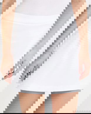 Lacoste fustă culoarea alb, mini, evazați, JF8571