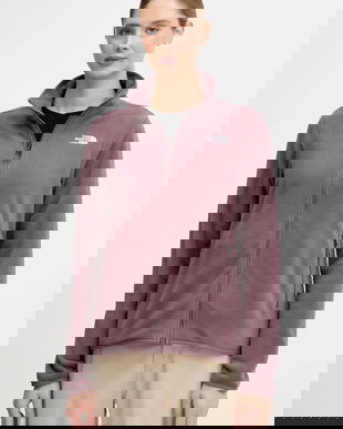 The North Face hanorac fleece culoarea maro, uni, NF0A8D2FBQ71