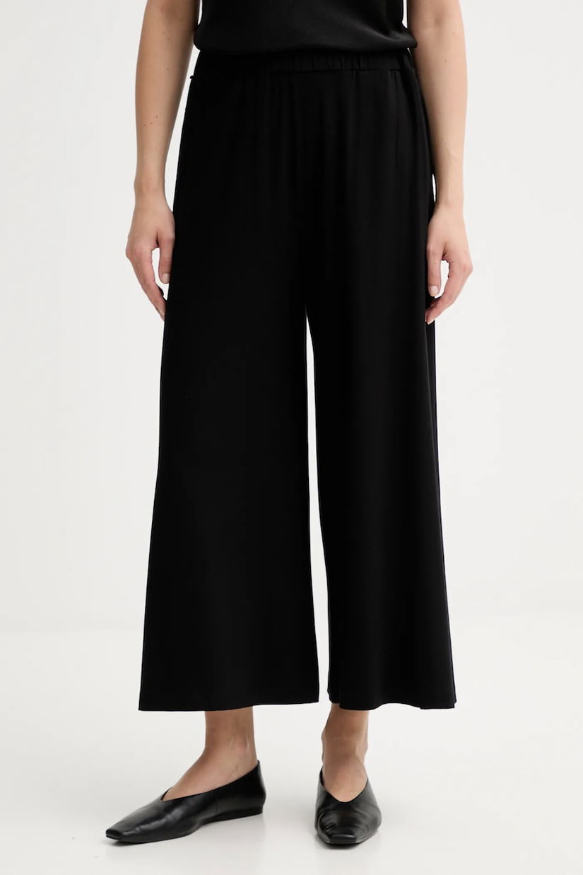 Marc O'Polo pantaloni culoarea negru, lat, high waist, 5000007214