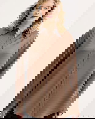 Filippa K cămașă culoarea maro, cu guler clasic, relaxed, 31633