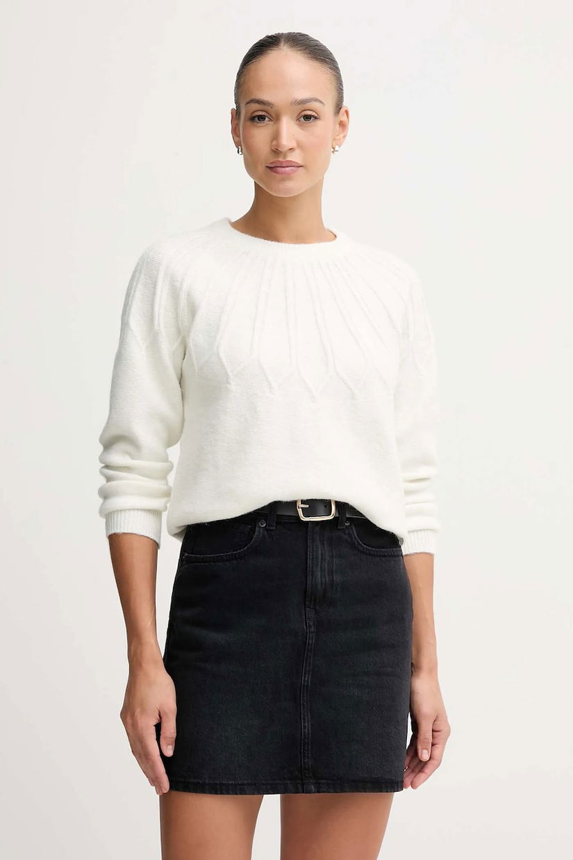 Pepe Jeans pulover din amestec de lână culoarea bej, PL7000061