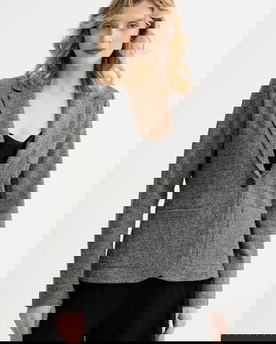 Marc O'Polo sacou culoarea gri, un singur rând de nasturi, melanj, 509304458011