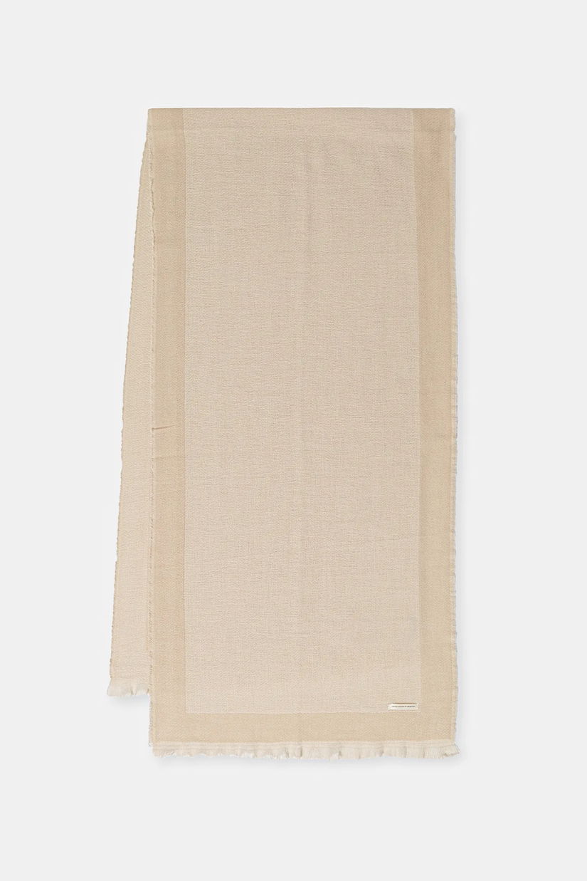 United Colors of Benetton fular culoarea bej, cu imprimeu, 67M5DU01U