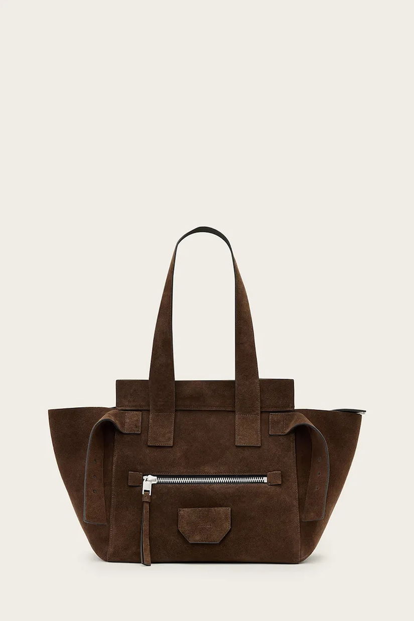 AllSaints poșetă de piele PEREZ culoarea maro, W393XD